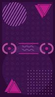 memphis stildesign med violett och lila pastellfärg av cirklar bakgrund och andra former vektor