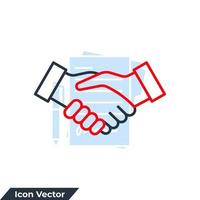 handslag ikon logotyp vektorillustration. kontrakt avtal symbol mall för grafisk och webbdesign samling vektor