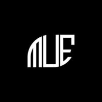 mue-Buchstaben-Logo-Design auf schwarzem Hintergrund. mue kreative Initialen schreiben Logo-Konzept. Mue-Buchstaben-Design. vektor