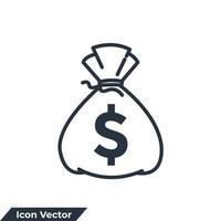 Geldsack-Symbol-Logo-Vektor-Illustration. Sack Geldsymbolvorlage für Grafik- und Webdesign-Sammlung vektor