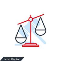 Gerechtigkeit skaliert Symbol Logo Vektor Illustration. Beurteilungsskalen-Symbolvorlage für Grafik- und Webdesign-Sammlung