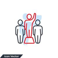 ledarskap ikon logotyp vektorillustration. framgång man symbol mall för grafik och webbdesign samling vektor