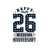 26-årsfirande, grattis på 27-års bröllopsdagen vektor