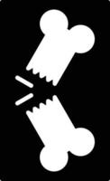 Symbol für gebrochene Knochen-Glyphe vektor