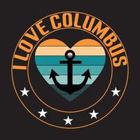 Columbus-Tag-T-Shirt-Design vektor