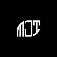 mjt brev logotyp design på svart bakgrund. mjt kreativa initialer brev logotyp koncept. mjt bokstavsdesign. vektor