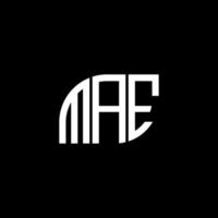 Mae-Brief-Logo-Design auf schwarzem Hintergrund. Mae kreatives Initialen-Buchstaben-Logo-Konzept. Mae-Briefgestaltung. vektor