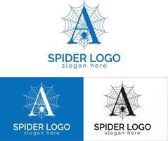 Schreiben Sie eine Spinnennetz-Logo-Design-Vektorvorlage vektor