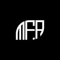 MFA-Brief-Design. MFA-Brief-Logo-Design auf schwarzem Hintergrund. mfa kreatives Initialen-Brief-Logo-Konzept. MFA-Brief-Design. MFA-Brief-Logo-Design auf schwarzem Hintergrund. m vektor