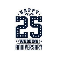 25-årsfirande, grattis på 26-års bröllopsdagen vektor
