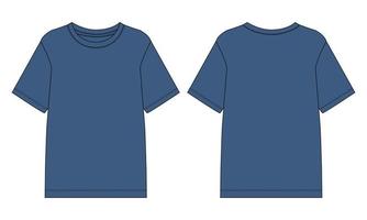 Kurzarm-T-Shirt technische Mode Wohnungen skizzieren Vektor-Illustrationsvorlage für Herren und Jungen. vektor