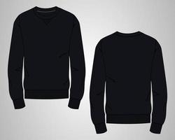 Langarm-Sweatshirt Vektor Illustration schwarze Farbvorlage