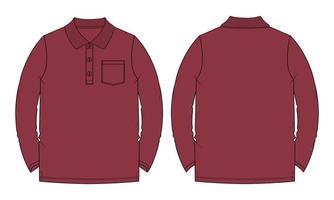 Langarm-Poloshirt-Vektor-Illustrationsvorlage vektor