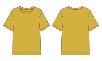kortärmad t-shirt tekniska mode lägenheter skiss vektor illustration mall för män och pojkar.