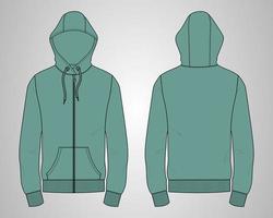 langarm hoodie technische mode flache skizze vektor illustration vorlage