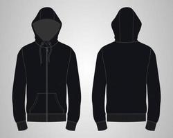 langarm hoodie technische mode flache skizze vektor illustration vorlage