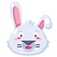 Kaninchen glücklicher Ausdruck lustiger Comic-Emoji-Vektor vektor