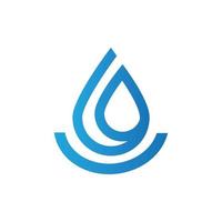 minimalistisk logotyp för vattendroppe vektor