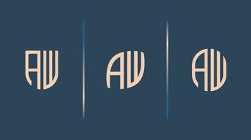 kreative anfangsbuchstaben aw-logo-designs bündeln. vektor