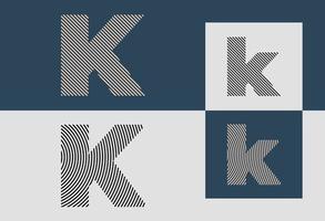 kreative anfangszeilenbuchstaben k-logo-designs-bündel. vektor