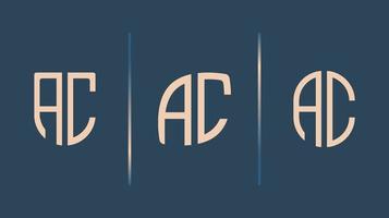 kreativa initiala bokstäver ac logo design paket. vektor