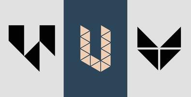 initialt fyrkantigt monogram v logotypdesign bunt. vektor