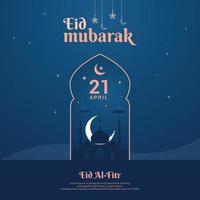 eid al fitr mubarak. kreative werbung für soziale medien, banner, poster, grußkartenvorlagendesign vektor