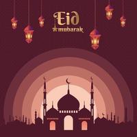 Eid Mubarak. kreative werbung für soziale medien, banner, poster, grußkartenvorlagendesign vektor