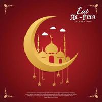 eid al fitr mubarak. kreativa annonser för sociala medier, banner, affisch, malldesign för gratulationskort vektor