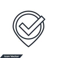 Kontrollpunkt-Symbol-Logo-Vektor-Illustration. Standortsymbol und genehmigte Symbolvorlage für Grafik- und Webdesign-Sammlung vektor