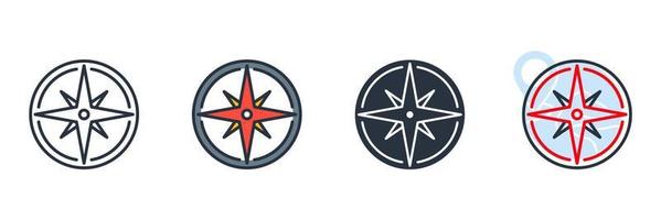 Windrose-Symbol-Logo-Vektor-Illustration. Kompasssymbolvorlage für Grafik- und Webdesign-Sammlung vektor