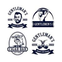 Vintage monochromes Gentleman-Logo für Cricut vektor