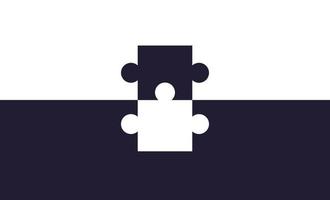 Puzzle-Symbol und Teamwork-Geschäft, das Problemkonzept flache Vektorillustration löst. vektor
