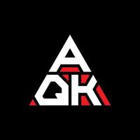 aqk-Dreieck-Buchstaben-Logo-Design mit Dreiecksform. aqk-Dreieck-Logo-Design-Monogramm. aqk-Dreieck-Vektor-Logo-Vorlage mit roter Farbe. aqk dreieckiges Logo einfaches, elegantes und luxuriöses Logo. vektor