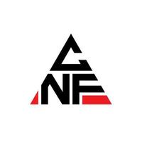 cnf-Dreieck-Buchstaben-Logo-Design mit Dreiecksform. cnf-Dreieck-Logo-Design-Monogramm. cnf-Dreieck-Vektor-Logo-Vorlage mit roter Farbe. cnf dreieckiges Logo einfaches, elegantes und luxuriöses Logo. vektor