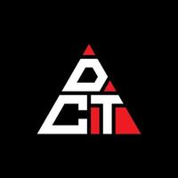 dct triangel bokstavslogotypdesign med triangelform. dct triangel logotyp design monogram. dct triangel vektor logotyp mall med röd färg. dct triangulär logotyp enkel, elegant och lyxig logotyp.