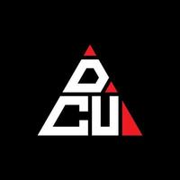 dcu-Dreieck-Buchstaben-Logo-Design mit Dreiecksform. DCU-Dreieck-Logo-Design-Monogramm. DCU-Dreieck-Vektor-Logo-Vorlage mit roter Farbe. dcu dreieckiges Logo einfaches, elegantes und luxuriöses Logo. vektor