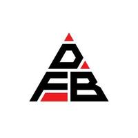 dfb triangel bokstavslogotypdesign med triangelform. dfb triangel logotyp design monogram. dfb triangel vektor logotyp mall med röd färg. dfb triangulär logotyp enkel, elegant och lyxig logotyp.
