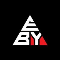 eby triangel bokstavslogotypdesign med triangelform. eby triangel logotyp design monogram. eby triangel vektor logotyp mall med röd färg. eby triangulär logotyp enkel, elegant och lyxig logotyp.