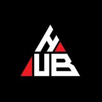 Hub-Dreieck-Buchstaben-Logo-Design mit Dreiecksform. Hub-Dreieck-Logo-Design-Monogramm. Hub-Dreieck-Vektor-Logo-Vorlage mit roter Farbe. hub dreieckiges logo einfaches, elegantes und luxuriöses logo. vektor
