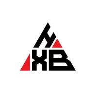 hxb triangel bokstavslogotyp design med triangelform. hxb triangel logotyp design monogram. hxb triangel vektor logotyp mall med röd färg. hxb triangulär logotyp enkel, elegant och lyxig logotyp.
