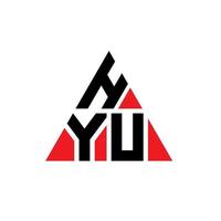 Hyu-Dreieck-Buchstaben-Logo-Design mit Dreiecksform. Hyu-Dreieck-Logo-Design-Monogramm. Hyu-Dreieck-Vektor-Logo-Vorlage mit roter Farbe. Hyu dreieckiges Logo einfaches, elegantes und luxuriöses Logo. vektor