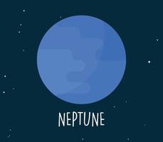 neptunus planet och enkel sfär på rymden bakgrund platt vektorillustration. vektor