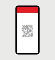 scannen von qr-code auf dem smartphone-bildschirm und flache vektorillustration der digitalen technologie. vektor