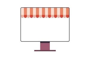 flache vektorillustration des digitalen marketingkonzepts des online-einkaufsinternetgeschäfts e-commerce. vektor