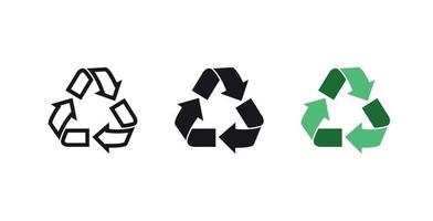 flache Vektorillustration des Recycling- und Ökologiesymbols. vektor