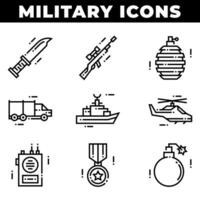 militärische Elemente und Waffensymbole einschließlich Granate vektor