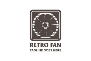 retro vintage quadratischer elektrischer lüfter für reparaturservice logo design vektor