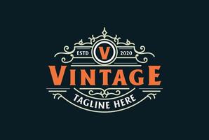 elegant vintage märke etikett logo design inspiration vektor