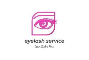 hübsche Schönheit Frau weibliches Mädchen Dame Auge Wimpern Augenbraue Logo Design Vektor